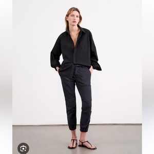 Nili Lotan Pants Womens Dark Navy French military Cropped zipper NWT